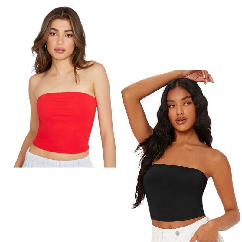 Kit 2 Cropped Top Tube Faixa Suplex Verão Blogueira Tomara Que