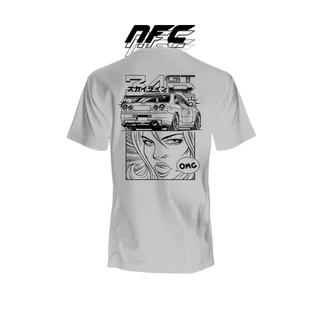 Camiseta Nissan Skyline R34 GT T-Shirt Gearhead Unissex Estampada P M G GG XG XXG XXXG Algodão