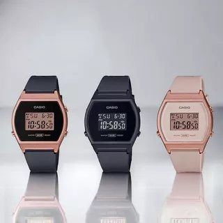 Relógio Digital Cassio feminino Masculino Standard Rose Gold, Preto Prata LW-204 Vintage, Retrô elegante
