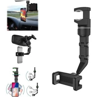 Novo suporte de telefone para espelho retrovisor de 360° para montagem multifuncional no carro e suporte para GPS Suporte giratório universal para telefone no carro, suportes para celular para automóveis