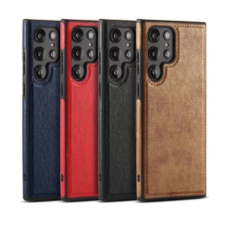 Capinha Capa Para S24 Ultra Case Couro Silicone Case Marrom Azul Escuro Preta Protetora Luxo Silic