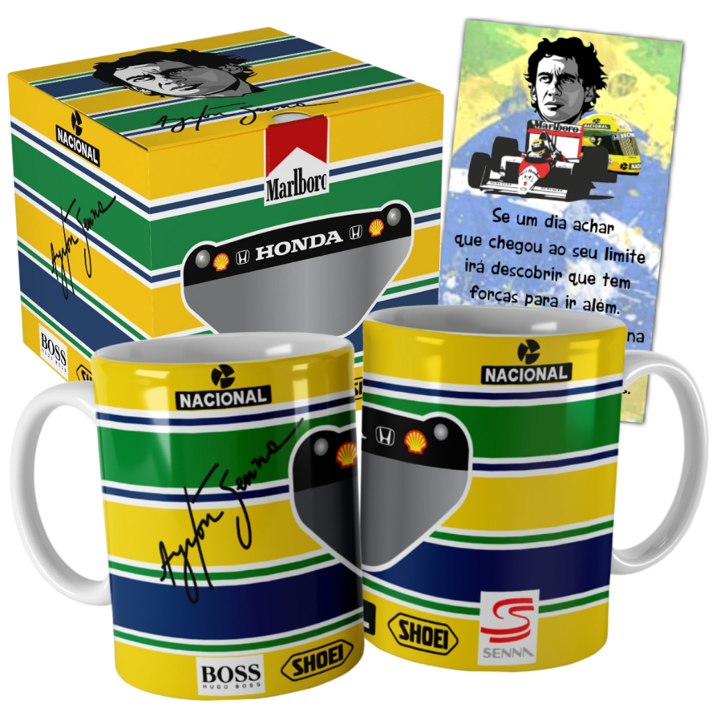 Caneca Ayrton Senna Capacete do Senna com Embalagem Presenteável