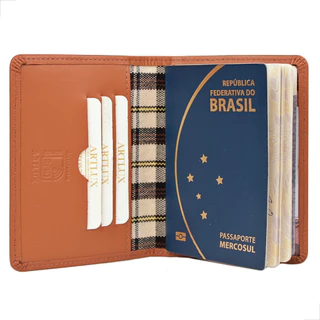 Capa Para Passaportes em Couro Legitimo com Porta Cartões Qualidade Premium