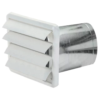 Veneziana Grade Branca Com Colarinho 20cm Para Coifas e Exaustão De Ar Tubo Duto De 100mm 10cm Plastideal