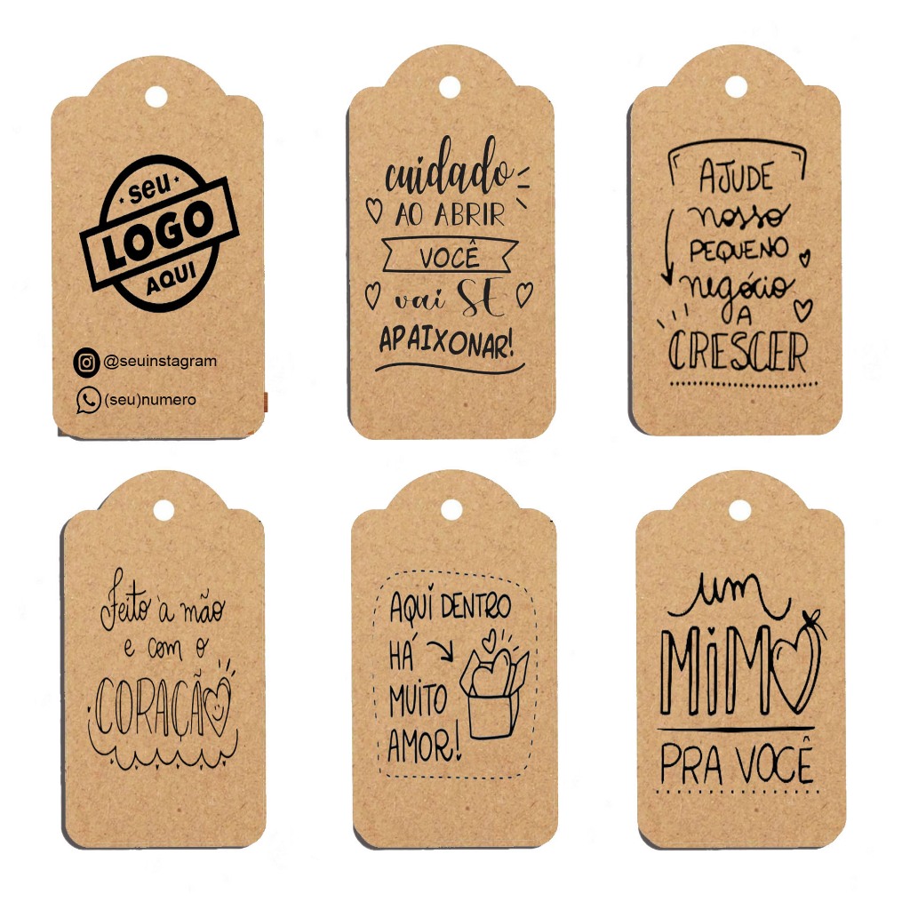 Tags Kraft Agradecimento Personalizada - emabalagem -presente -lembrançinha