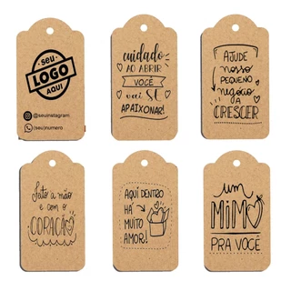 Tags Kraft Agradecimento Personalizada - emabalagem -presente -lembrançinha