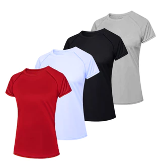 Kit 4 Camisetas Dry Fit Femininas Academia Treino Anti Odor