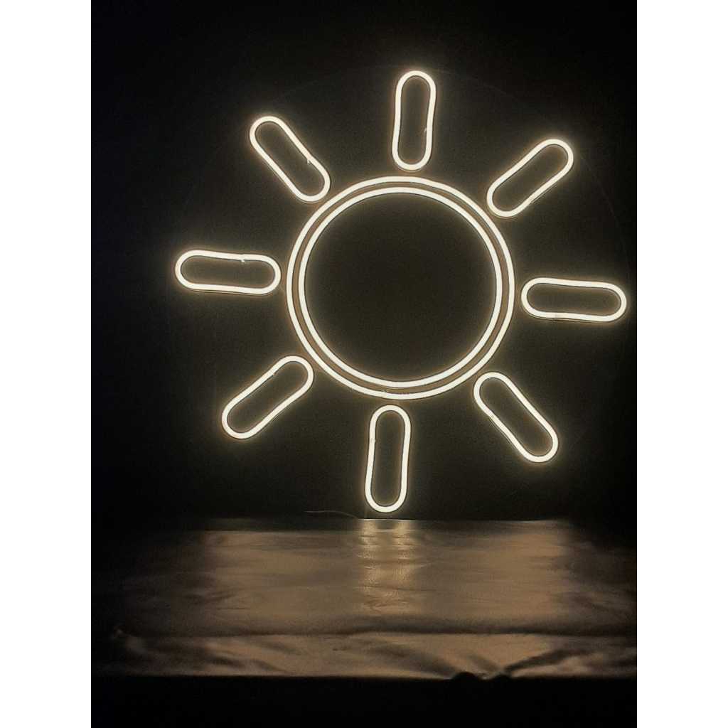 Painel Neon Led Sol Luminoso Feliz Aniversário com acrílico de 3mm ...
