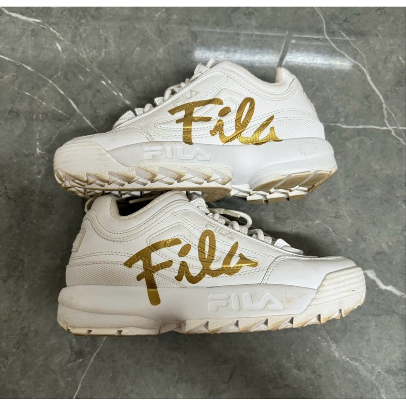 Tenis fila feminino disruptor dourado sales
