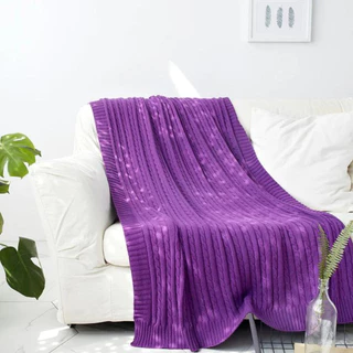 Manta Decorativa Tricot Premium para Sofá Aconchegante Várias Cores 150X90