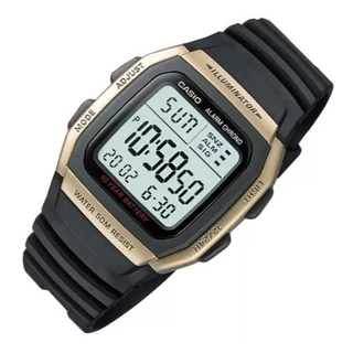Relógio Casio 100% TOTALMENTE ORIGINAL W96 Série OURO Prova dágua 50 metros LUZ LED Alarme Cronõmetro Hora Dupla