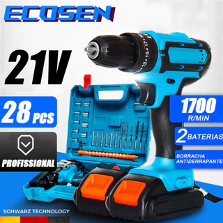 Parafusadeira Furadeira De Impacto 21v 2 Baterias Maleta e Acessórios 1700RPM