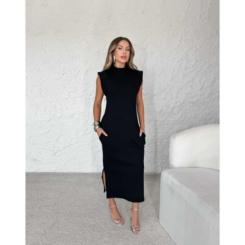 vestido ribana canelado, o famosinho🤩!