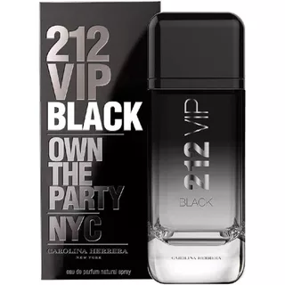 PERFUME 212 VIP BLACK EDP 200ml CAROLINA HERRERA - SELO ADIPEC - LACRADO - ORIGINAL