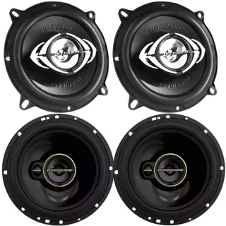 Kit Alto Falante Portas Dianteiras Traseiras 250w Hurricane 130w 5 e 6 Polegadas