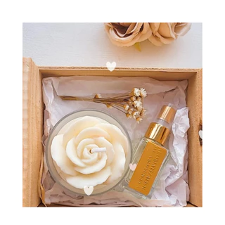 KIT MADRINHA PERFEITA | VELA AROMÁTICA ROSA DO MARROCOS E MINI DIFUSOR 30 ML em Oferta na Shopee