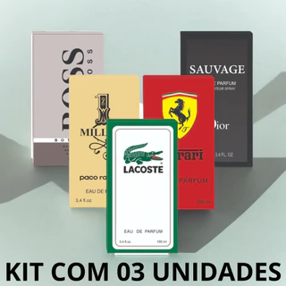 Kit 03 Perfumes Masculinos 100ml - Diversos Modelos