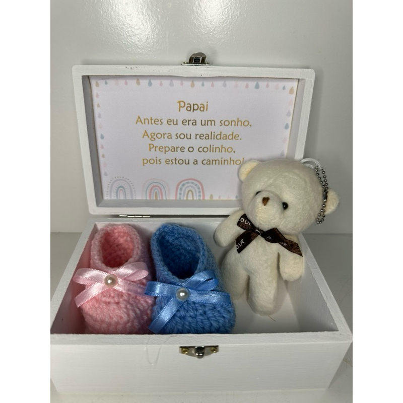 Caixa Anúncio de gravidez com urso