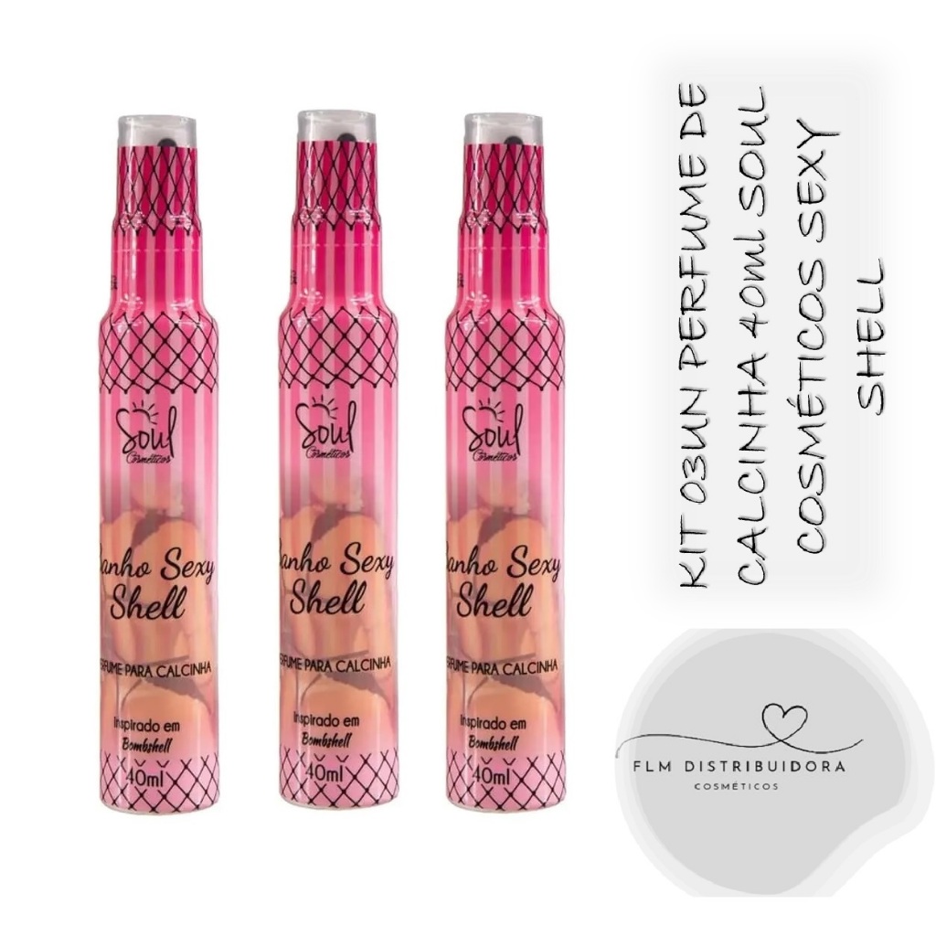 Kit 03un Perfume de Calcinha íntimo Banho Anti Odor 40ml Sexy Shell ...