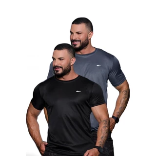 Kit 2 Camisetas Dry Fit Masculina Fitness Esportiva Para Treino e Academia