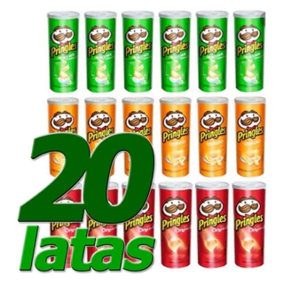 Kit 20 latas Pringles Batata em lata original sabores sortidos envio imediato oferta