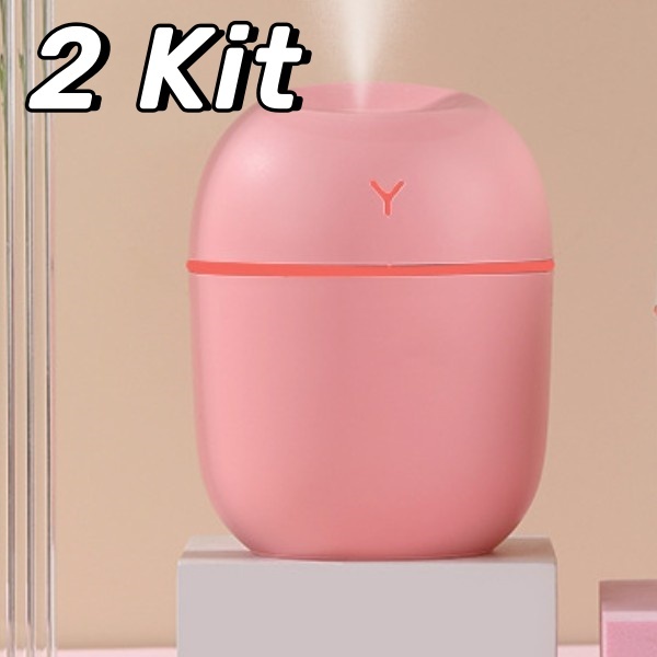 2Kit Umidificador Ultra Sônico Portátil USB 220ML Perfeito para Carro, Casa e Escritório Promoção
