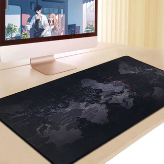 Mouse Pad Grande 90x40 Couro Gamer Desk Pad Mapa Mundi Black