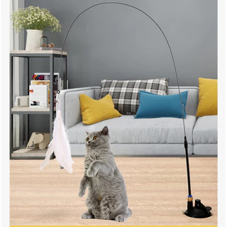 80 cm Varinha Interativa Para Gato Brinquedo Interativo Simulação de Pássaro Com Pena e Sino Para Pet