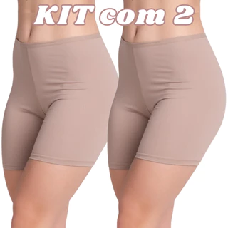 Kit 2 Short Anágua Liso Segunda Pele Feminino Comprido