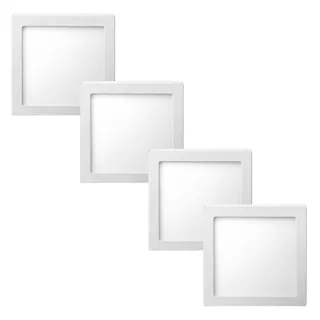 Kit 4 Luminária Painel Plafon Sobrepor Quadrado Led 18w Bivolt ELGIN