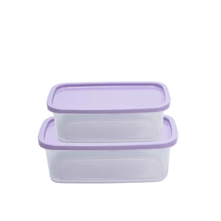 Kit 2 Potes Retangular Marmita Microondas Freezer Armazenar Alimentos Presidio Multiuso Freezer 1,2 e 3,0L Rischioto