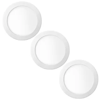 Kit 3 Luminária Painel Plafon Sobrepor Redondo Led 18w Bivolt ELGIN