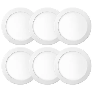 Kit 6 Luminária Painel Plafon Sobrepor Redondo Led 18w Bivolt ELGIN