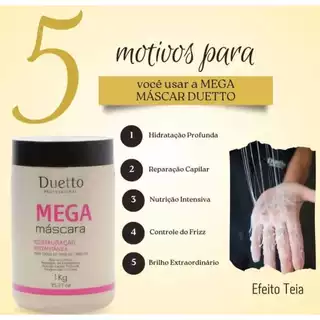 Mega Máscara Instantânea Restauração Duetto Profissional 1kg Com Efeito Teia