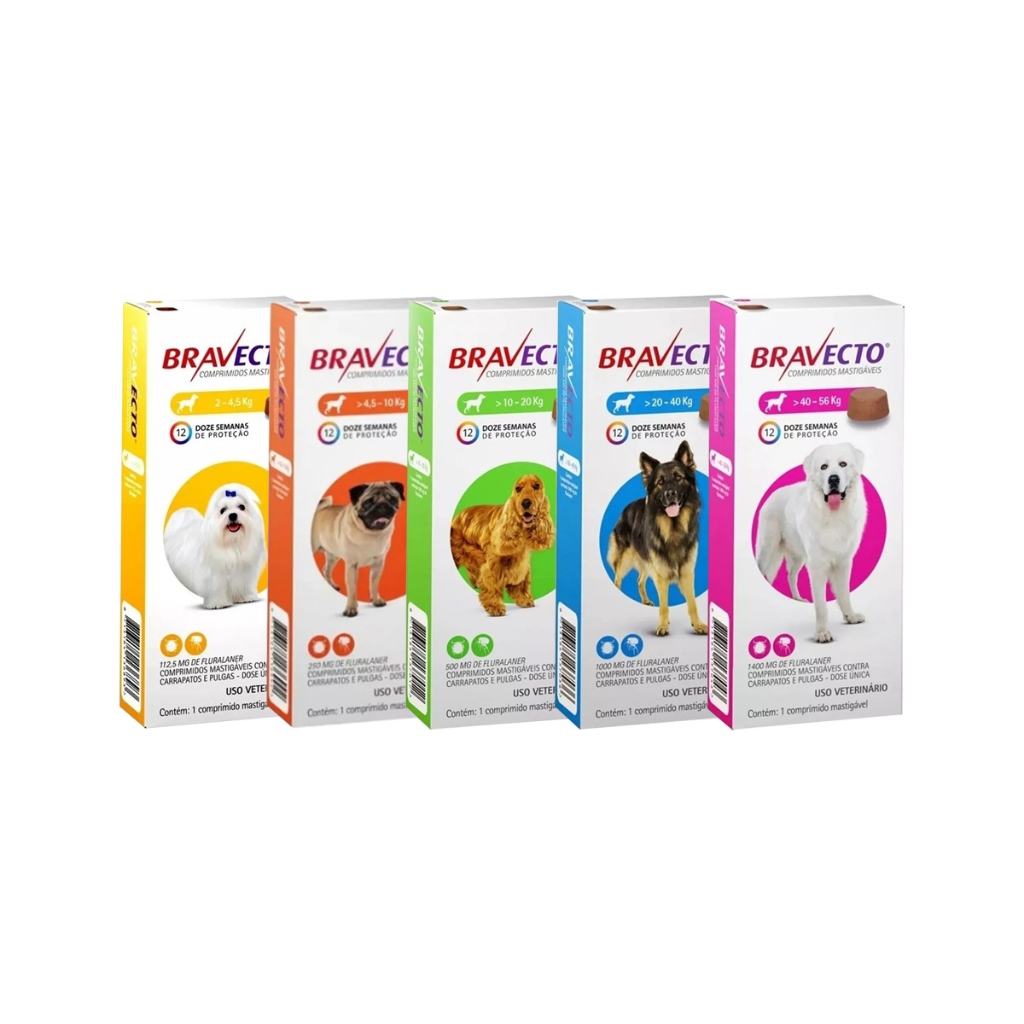 Antipulgas Bravecto Cães 1 Comprimido - Promoção Original