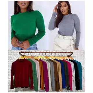Blusa Feminina Manga Longa Gola Alta Segunda Pele Cacharrel lANZINHA Inverno