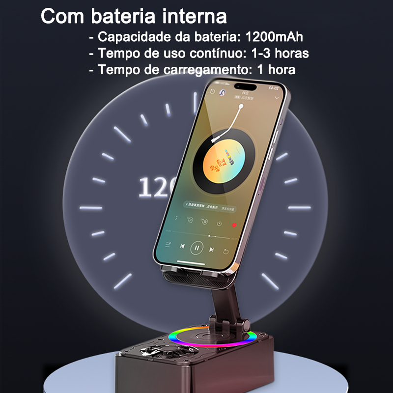 BYZ]-MIC-505 caixa de som com 2 microfone sem fio mini Karaokê