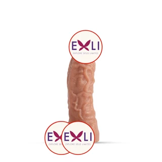 Prótese Peniana com Escroto Masturbador Feminino Dildo Pênis Realista Silicone Macio com Veias