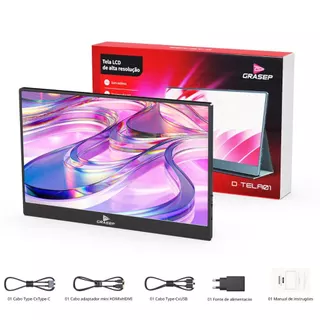 Monitor Portatil 15.6 1080p Full Hd Ips Tela Led, Para 4k/2k