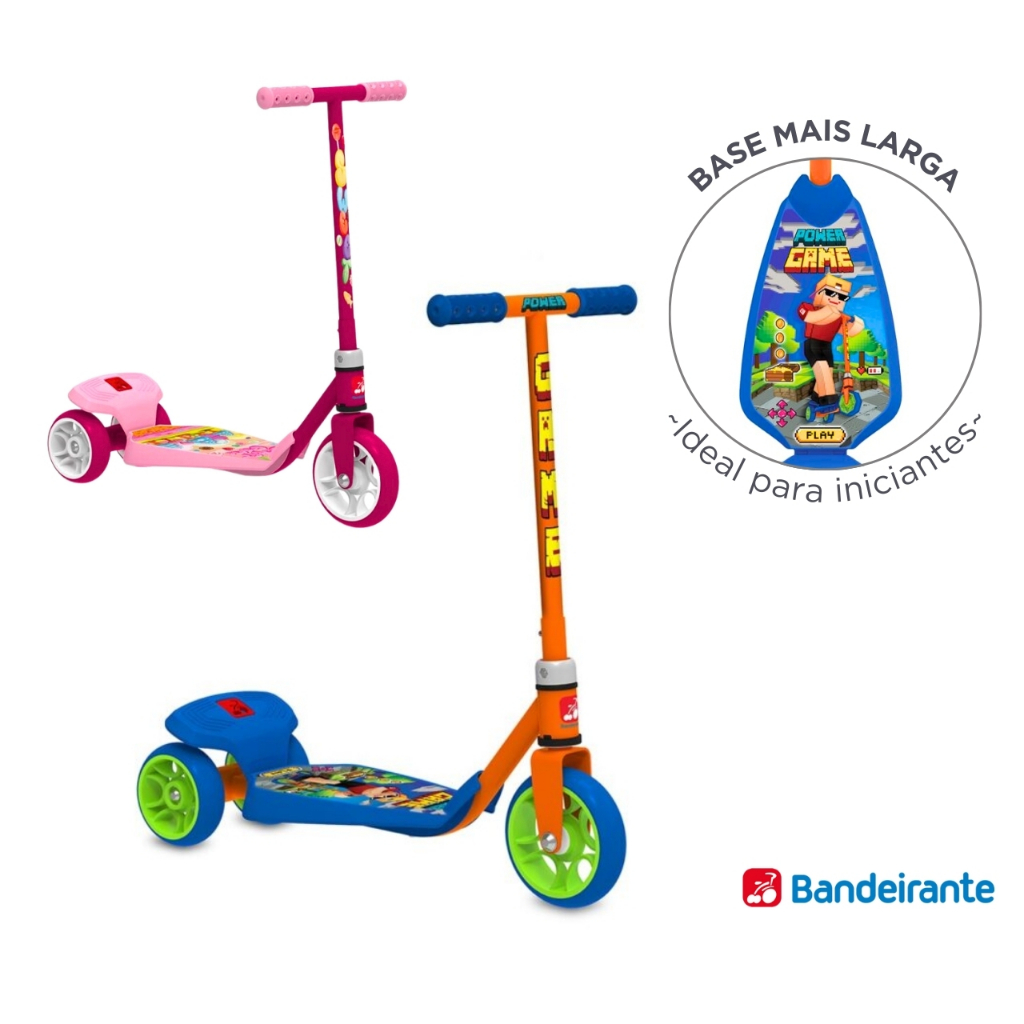 Patinete Infantil 3 Rodas Bandeirante Game Para Crianças Colorido ...