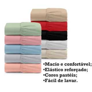 Kit com 5 Lençol Casal Avulso com Elástico Pousada Hotel