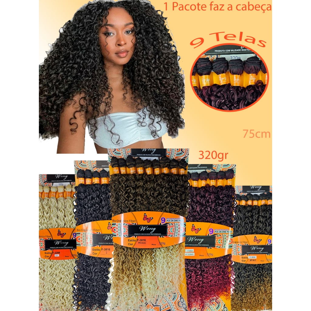 Morena Cabelo Cacheado Orgânico Telas 75cm 320gr | Shopee Brasil