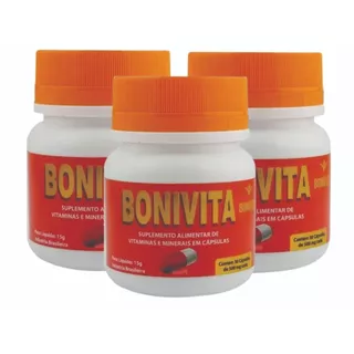 3x Bonivita Suplemento Alimentar Natural e Funcional - 30 Caps - 100% Natural