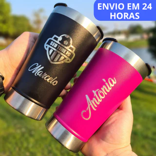 Copo Térmico com nome BEAR THERMAL ORIGINAL nome e time personalizado Parede dupla 4h gelado 473ml