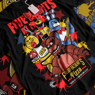Camiseta Basica Algodao Five Nights At Freddy Fazbears Pizza Fantasy Cartoon Unissex