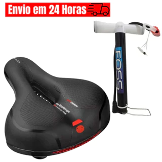 Banco Selim 2 Molas Mega Soft Vazado Confortável Largo Com Refletor Bomba De Encher Pneu De Bike Aço 30cm Foss Mtb Bicicleta Tipo Yamada