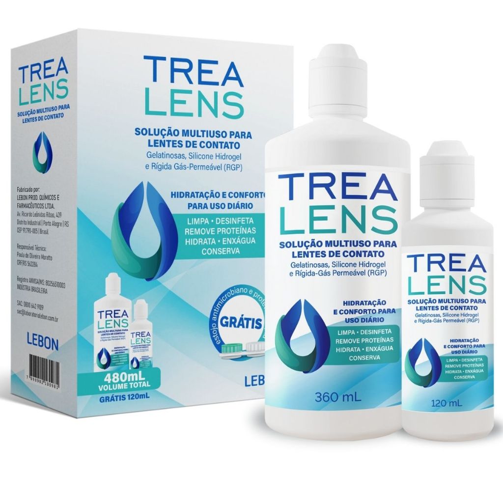 Trea lens LIMP LENT SOLUÇÃO kit biosoak bio lent 360ML+ FRASCO DE 120ML ...