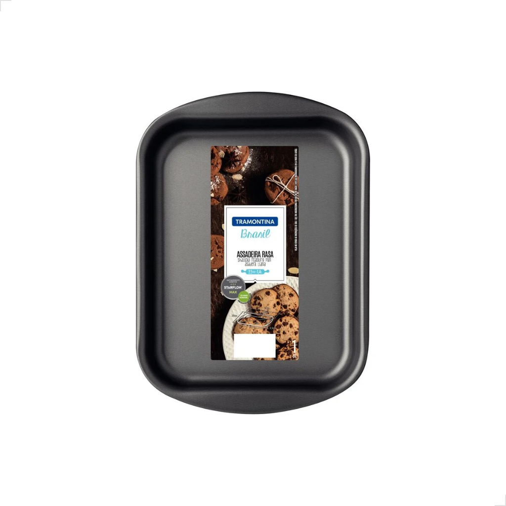 Assadeira Rasa Tramontina para Bolos e Cookies Antiaderente Starflon Max Alumínio 22cm 1,4L 20053022