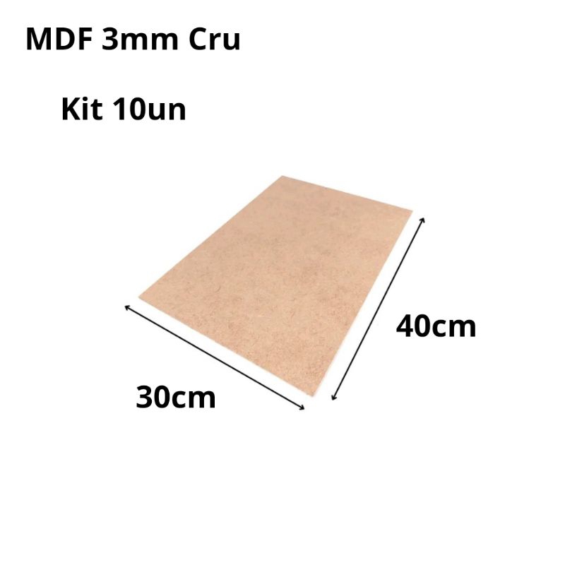 Kit chapas MDF 3mm cru 30x40 quadro artesanato