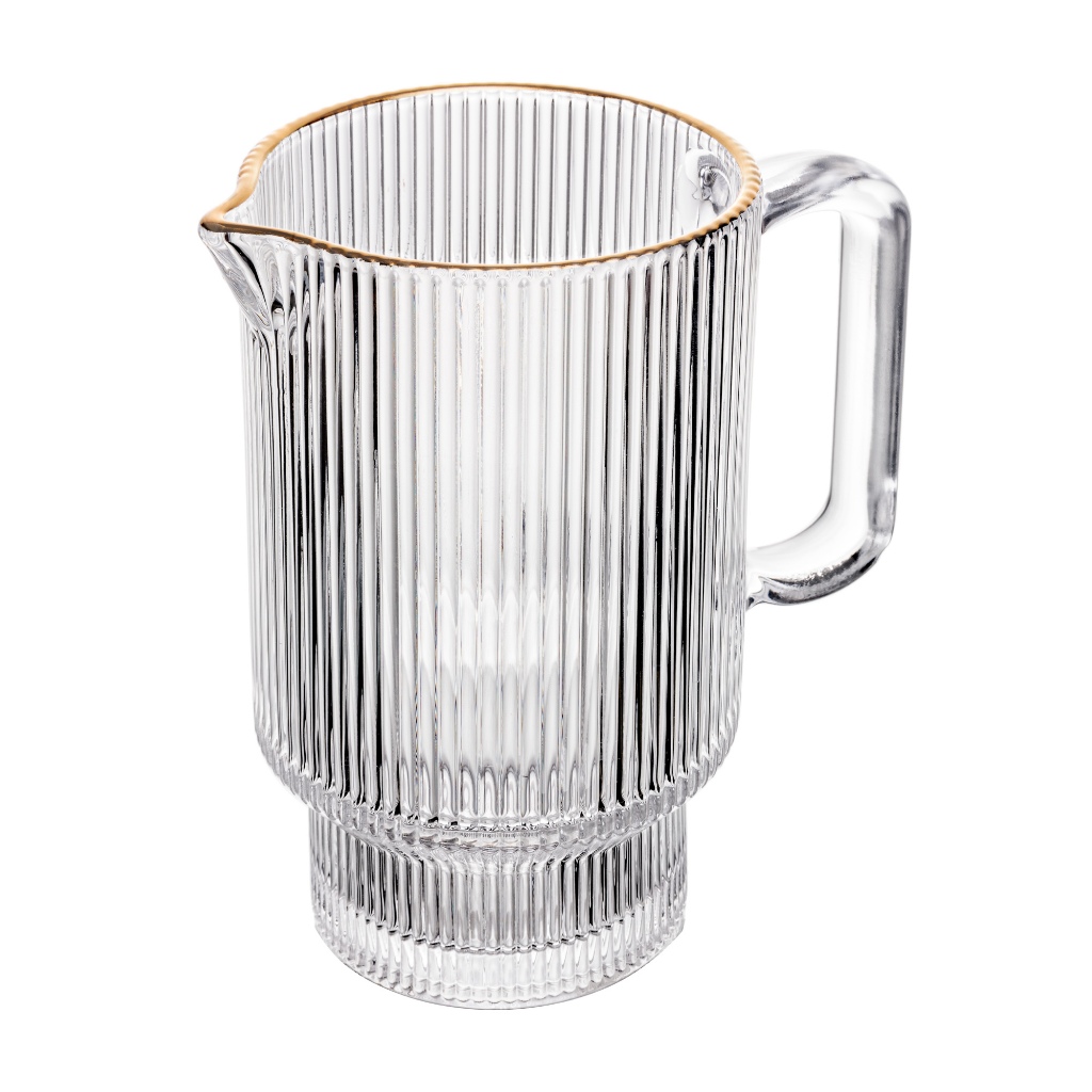 Jarra De Água Cristal De Chumbo Com Fio Dourado Lines 900ml